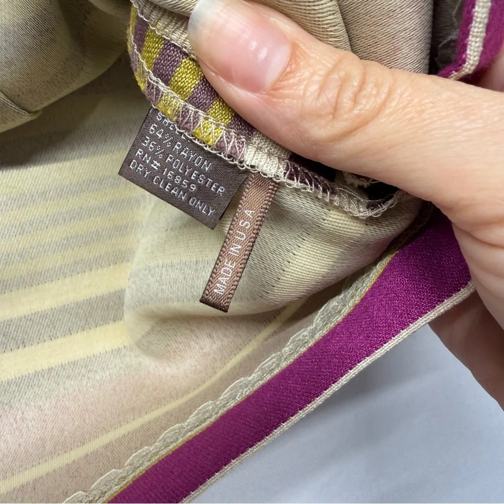 J. McLaughlin Skirt Striped Pleated Pockets 8 Purple Multi‎ Womens Career Preppy
